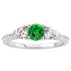 Lovely Round Bright Green 1.00 Carat 6mm Tsavorite Garnet Engagement Ring - Diamond Side Gems