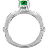1.00 Carat 6mm Tsavorite Garnet Solitaire Engagement Ring - Dazzling Diamond Accents