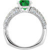 Green 1.3 carat 7mm Tsavorite Garnet Engagement Ring With Dazzling Pave Diamond Accents