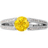 Split Shank 4-Prong  Yellow 1.00 Carat 6mm Sapphire Gemstone Engagement Ring