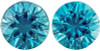 Well Matched Blue Zircon Gemstone Pair - Round Cut - Rich Teal Blue - 4.44 carats - 7.5mm