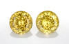 AfricaGems Certified Yellow Zircon - Round Cut - 5.53 carats - 8 mm Matching Pair - Ideal for Stunning Studs