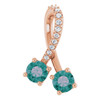 Lab Created Alexandrite 14 Karat Rose Gold Lab Created Alexandrite and .05 Carat Diamond Pendant