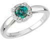 Alexandrite Ring in White Gold and Diamonds set with 0.50 Carat AAA Grade 4.80 mm Round Cut Alexandrite and Diamonds