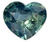 Fashion Blue Green Sapphire - 1.18 carats - Heart Cut - 6.9 x 6mm - AfricaGems Certificate