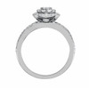 Pleasing 14 Karat White Gold 0.50 Carat Total Weight Round  Diamond Halo Style Cluster Engagement Ring