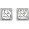 Sterling Silver 0.33 Carat Natural Diamond Bezel Set Earrings