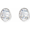 Platinum 0.20 Carat Natural Diamond Bezel Set Earrings