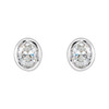 Platinum 0.10 Carat Natural Diamond Bezel Set Earrings