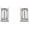 14 Karat White Gold .08 Carat Diamond Bezel Set Earrings