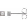 14 Karat White Gold 0.20 Carat Natural Diamond Bezel Set Earrings
