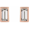 14 Karat Rose Gold 0.13 Carat Diamond Bezel Set Earrings