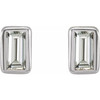 Sterling Silver .07 Carat Diamond Bezel Set Earrings