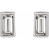 Sterling Silver 0.13 Carat Diamond Bezel Set Earrings