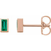 14 Karat Rose Gold Emerald Bezel Set Earrings