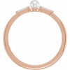 Rose Gold 14 Karat Cultured Seed Pearl and 0.15 Carat Natural Diamond Ring