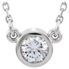 White Moissanite Necklace in Platinum 3 mm Stuller Moissanite Solitaire 18 inch Necklace