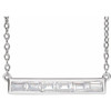 14K White 0.37 Carat Lab Grown Diamond Bar 16 inch Necklace