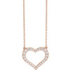 14 Karat Rose Gold 0.37 Carat Lab Grown Diamond Heart 16 inch Necklace