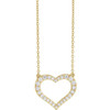 14 Karat Yellow Gold 0.37 Carat Lab Grown Diamond Heart 16 inch Necklace