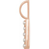 14 Karat Rose Gold Cultured White Pearl Initial B Charm