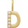 14 Karat Yellow Gold Cultured White Pearl Initial D Charm