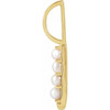 14 Karat Yellow Gold Cultured White Pearl Initial J Charm