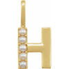 14 Karat Yellow Gold Cultured White Pearl Initial H Charm