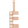 14 Karat Rose Gold Cultured White Pearl Initial E Charm