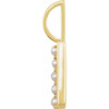 14 Karat Yellow Gold Cultured White Pearl Initial U Charm