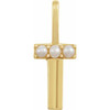 14 Karat Yellow Gold Cultured White Pearl Initial T Charm
