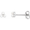 14 Karat White Gold Cultured Freshwater Pearl Cluster Earrings