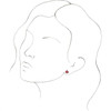14 Karat White Gold Natural Ruby Cluster Earrings