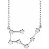 14K White 0.16 Carat Natural Diamond Taurus 16 inch Necklace