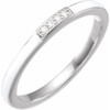 White Gold Ring 14 Karat .03 Carat Natural Diamond and White Enamel Stackable Ring