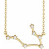 14 Karat Yellow Gold 0.16 Carat Natural Diamond Gemini 16 inch Necklace