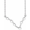 14K White 0.12 Carat Natural Diamond Pisces 16 inch Necklace