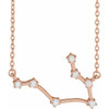 14 Karat Rose Gold 0.16 Carat Diamond Gemini 16 inch Necklace