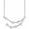 14K White 0.16 Carat Natural Diamond Capricorn 16 inch Necklace