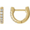 14 Karat Yellow Gold 0.13 Carat Natural Diamond Hoop Earrings