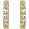 14 Karat Yellow Gold 0.13 Carat Natural Diamond Hoop Earrings