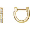 14 Karat Yellow Gold 0.16 Carat Natural Diamond Hoop Earrings