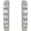 14 Karat White Gold 0.13 Carat Natural Diamond Hoop Earrings