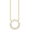 14 Karat Yellow Gold Cultured White Freshwater Pearl Circle 18 inch Necklace