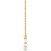 14 Karat Yellow Gold Cultured White Freshwater Pearl Circle 18 inch Necklace