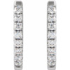 Sterling Silver 0.16 Carat Natural Diamond Hoop Earrings