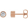 14 Karat Rose Gold 3.5 mm Round 0.33 Carat Lab Grown Diamond Earrings