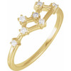 Yellow Gold Ring 14 Karat 0.17 Carat Natural Diamond Gemini Constellation Ring