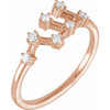 Rose Gold 14 Karat 0.17 Carat Natural Diamond Virgo Constellation Ring