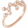 Rose Gold 14 Karat 0.25 Carat Natural Diamond Sagittarius Constellation Ring